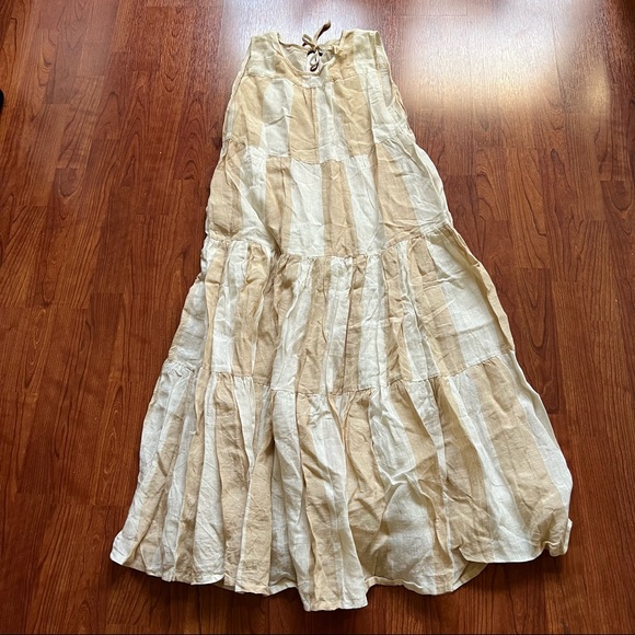 Laude the Label Cotton Linen Tiered Dress - size MEDIUM - Picture 2 of 8